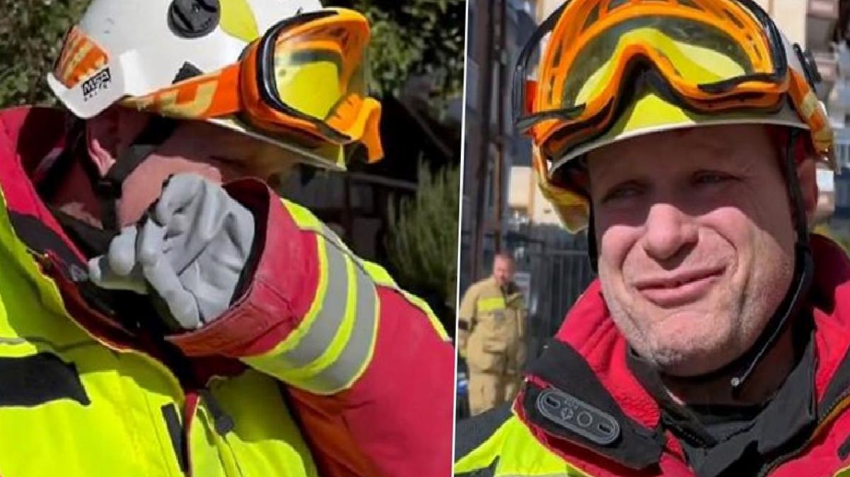 Acının dili yok! Küçük kızı enkazdan sağ çıkaran Macar görevli, gözyaşlarına boğuldu