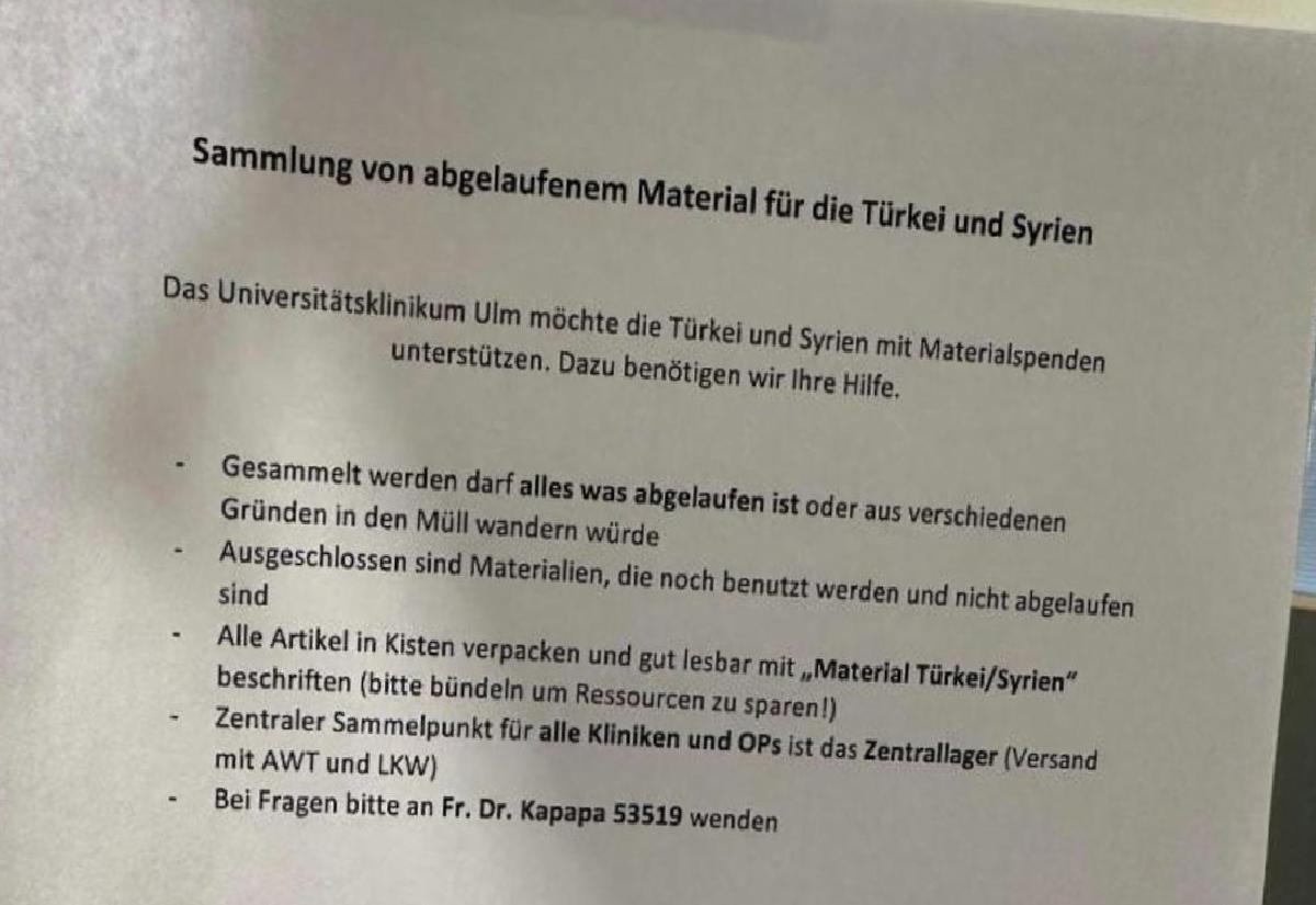 Almanya’da bir hastaneden tepki çeken ‘depremzede’ çağrısı