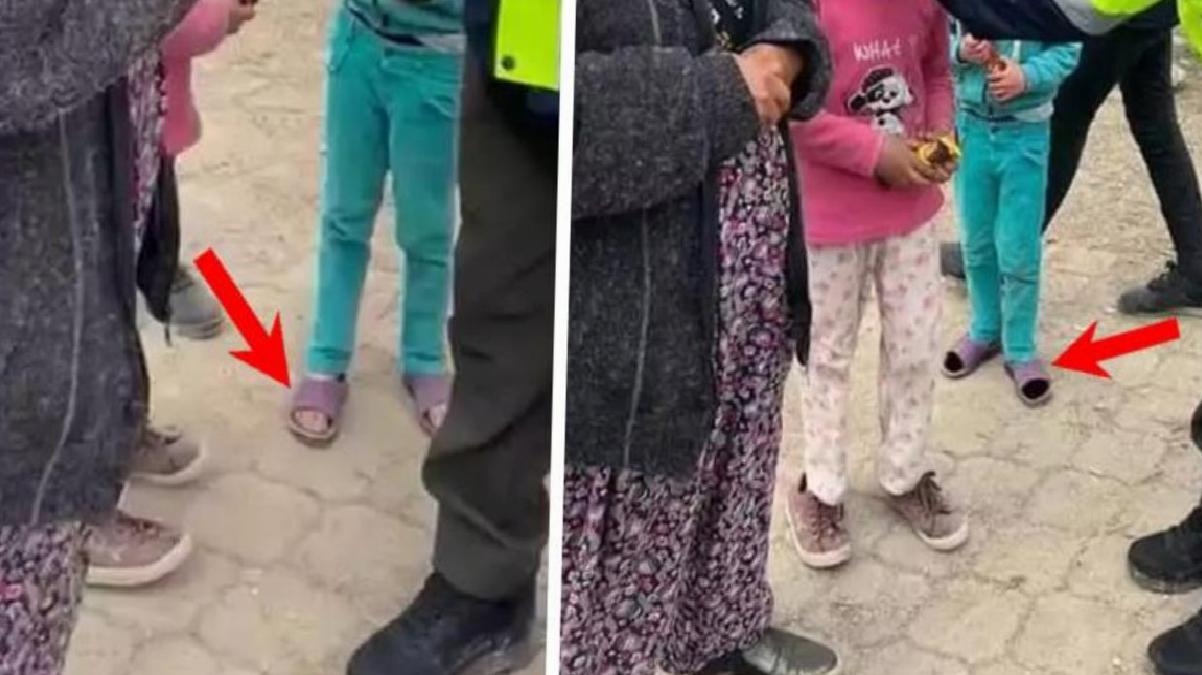 Ayağında çorap olmayan depremzede çocuklara photoshopla çorap yaptı