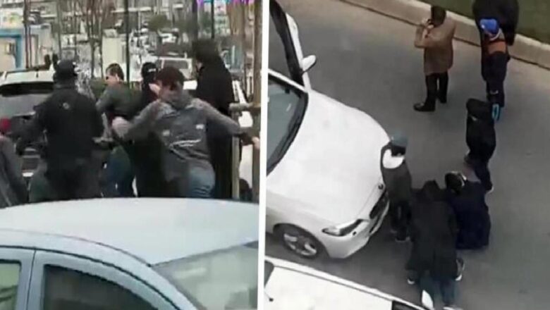  İstanbul’da silahlı iki grubun kavgası kamerada! Sivil polis silah çekerek ayırdı