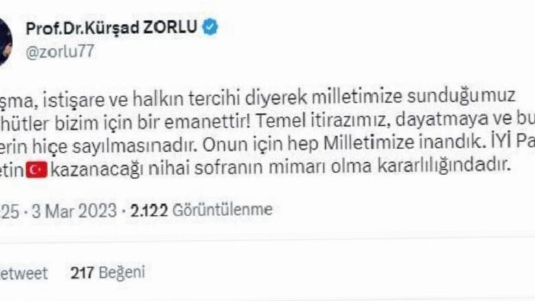  İYİ Parti Sözcüsü Zorlu: “İYİ Parti milletin kazanacağı nihai sofranın mimarı olma kararlılığında”