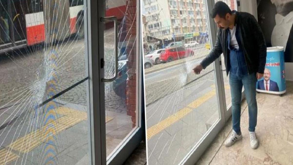İzmir’de CHP seçim bürosuna taşlı saldırı! Gözaltına alınan şüphelinin madde bağımlısı olduğu iddia edildi
