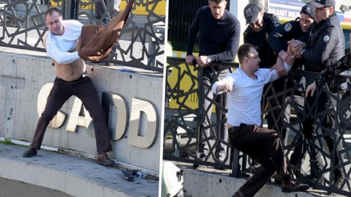 Ukraynalı eski polis, Taksim’de “Savaşı durdurun” diyerek intihar girişiminde bulundu